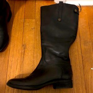 Sam Edelman Leather Tall Boots Wide Calf Size 8